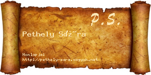 Pethely Sára névjegykártya